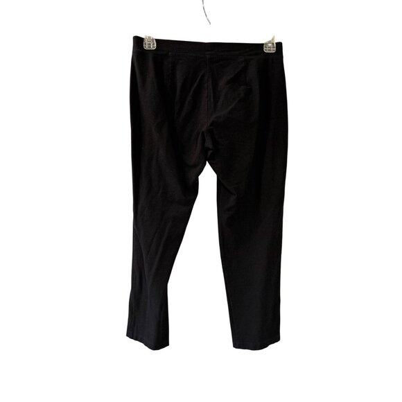 Eileen Fisher Black Stretch Ankle Pants Size S Elastic Waist - Picture 2 of 4